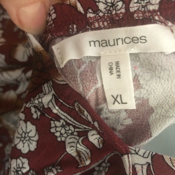 Maurices Womens Red Floral Hardware MIDI Dress XL Vacay Resort Cruise - Picture 5 of 8